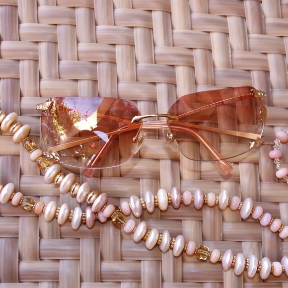 Pink Opal, Citrine, Pearl and Vermeil necklace - Picture 2 of 8